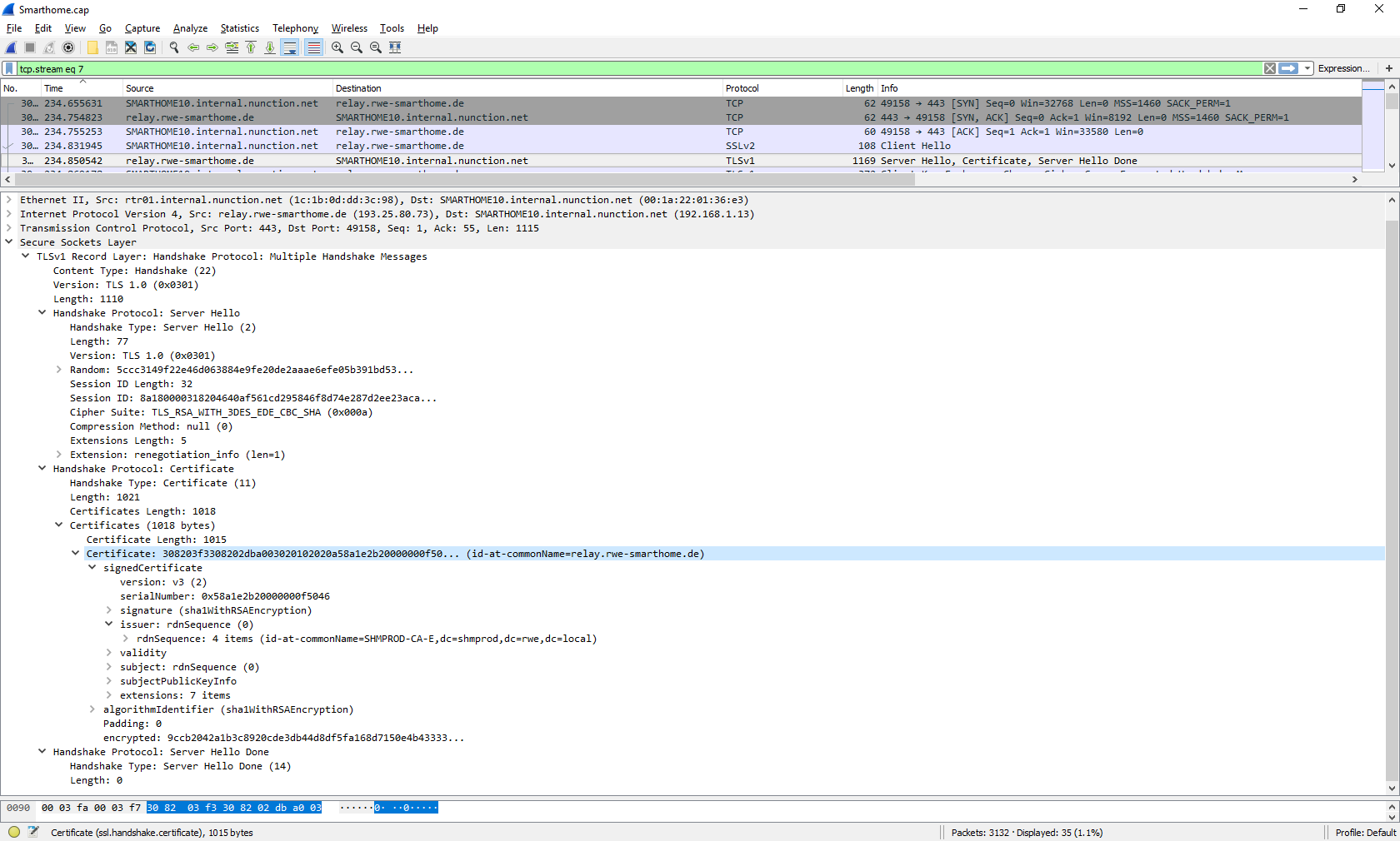 TLS Handshake für relay.rwe-smarthome.de